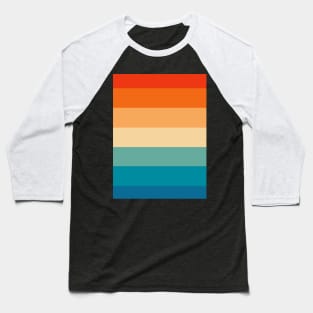 Retro Vintage Sunset Sunrise Color Stripes Design (Light) Baseball T-Shirt